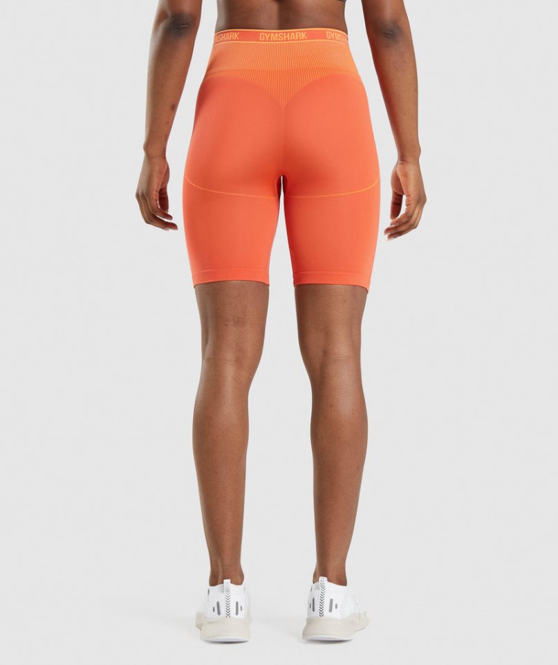 Women's Gymshark Apex Seamless High Rise Shorts Orange | NZ 7ABXLJ